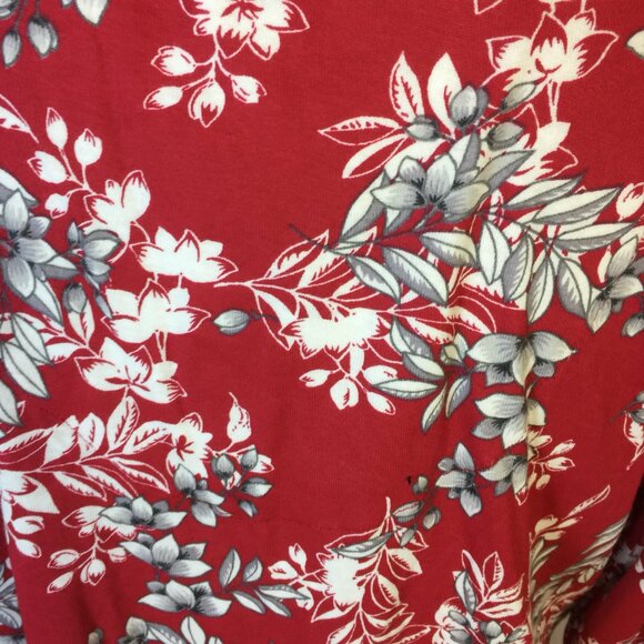 NWT Charter Club Pajama Top XL Womens Red Floral Long Sleeve Button Front V-neck - Picture 4 of 15